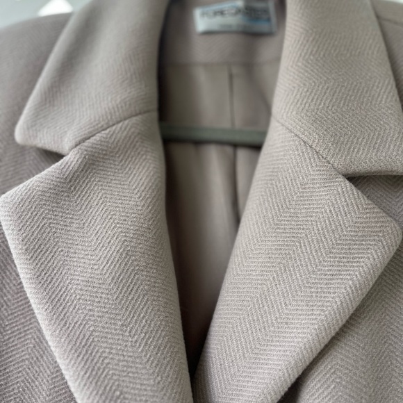 Taupe Wool Trench Coat - Picture 8 of 11